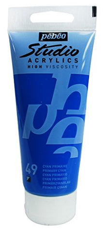PEBEO - Acrylic Fine Studio Acrylics - Primary Cyan - Primary Cyan 100ml/3.38oz