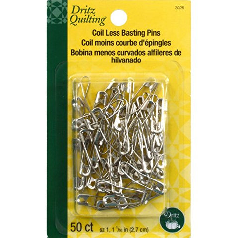 Dritz 3026 Curved Coil-less Safety Pins, Size 1 (50-Count)