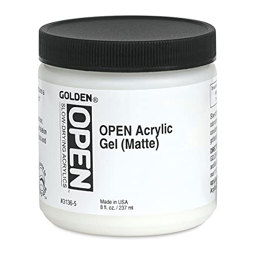 Golden Open Acrylic Medium, 8 Ounce jar, Gel Matte (3136-5)