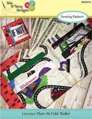 Sue O' Very Designs License Plate Bi-Fold Wallet Pattern