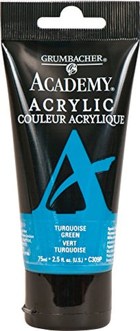 Grumbacher Academy Acrylic Paint, 75ml/2.5 Ounce Plastic Tube, Turquoise Green (C309P)