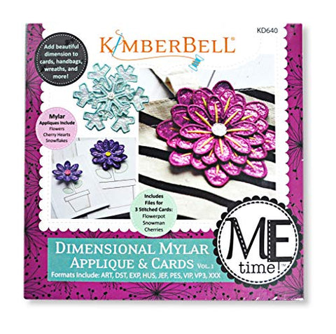 Kimberbell Machine Embroidery CD: ME Time (Dimensional Mylar Applique) KD640, Includes: Directions & Unique Designs with Variety of Techniques, Hoop Size: 5x7, Made in USA