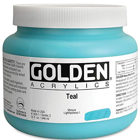 Golden Heavy Body Acrylic - Teal 32oz jar