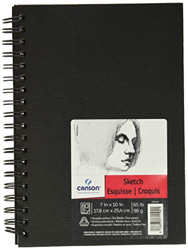 Canson Artist Series Sketch Book Paper Pad, for Pencil and Charcoal, Acid Free, Side Wire Bound, 65 Pound, 7 x 10 Inch, 80 Sheets