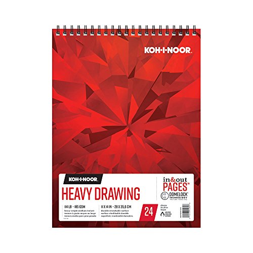 Koh-I-Noor Heavy Drawing White Paper Pad with In and Out Pages, 90lb/147 GSM, 11 x 14