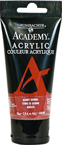 Grumbacher Academy Acrylic Paint, 75ml/2.5 Ounce Plastic Tube, Burnt Sienna (C023P)