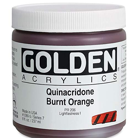 Golden Heavy Body Acrylic - Quinacridone Burnt Orange 8oz jar