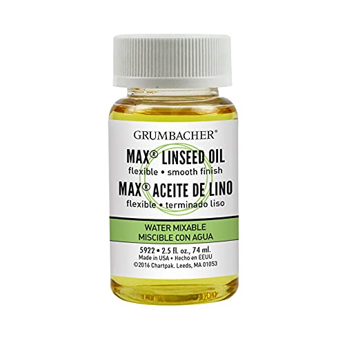 Grumbacher Linseed Oil Medium for MAX Water-Mixable Oil Paints, 2-1/2 Oz. Jar, #5922