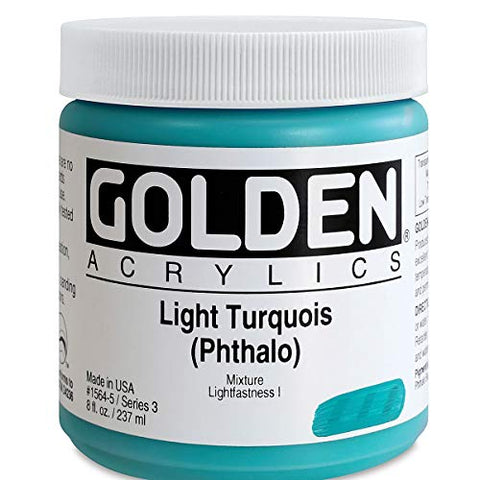 Golden Heavy Body Acrylic - Light Turquois (Phthalo) 8oz jar