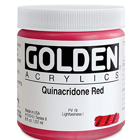 Golden Heavy Body Acrylic - Quinacridone Red 8oz jar