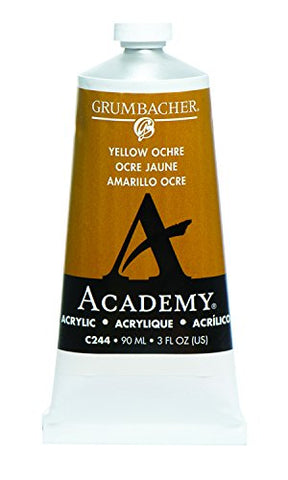 Grumbacher Academy Acrylic Paint, 90ml/3 oz Metal Tube, Yellow Ochre Light Hue