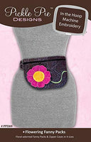 Pickle Pie Designs Flowering Fanny Packs In the Hoop Machine Embroidery Design CD Pattern, None