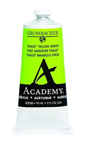 Grumbacher Academy Acrylic Paint, 90ml/3 oz Metal Tube, Thalo Yellow Green