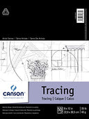 Canson Foundation Tracing Paper Pad for Ink, Pencil and Markers, Fold Over, 25 Pound, 9 x 12 Inch, 50 Sheets