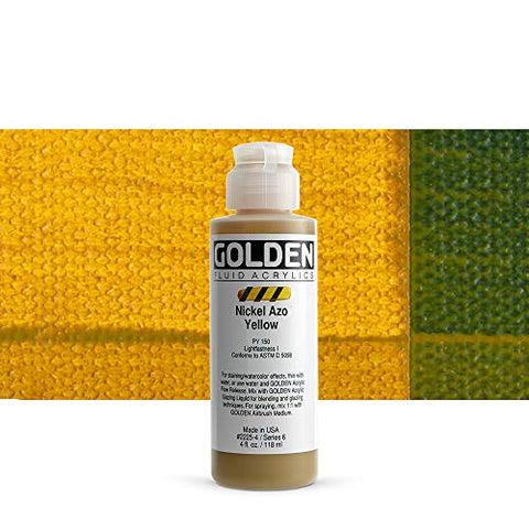 Golden Fluid Acrylics - Nickel Azo Yellow - 4 oz Bottle