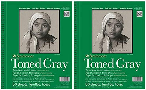 2-Pack - Strathmore 412-109 400 Series Toned Gray Sketch Pad, 9