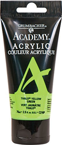 Grumbacher Academy Acrylic Paint, 75ml/2.5 Ounce Plastic Tube, Thalo Yellow Green (C210P)