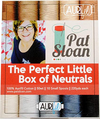 Pat Sloan The Perfect Little Box of Neutrals Aurifil Thread Kit 10 Small Spools 50 Weight PS50PN10