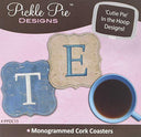 Pickle Pie Designs CD Monogrammed Cork Coasters Pattern