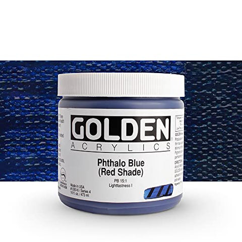 Golden Heavy Body Acrylic - Phthalo Blue Red Shade 16oz jar