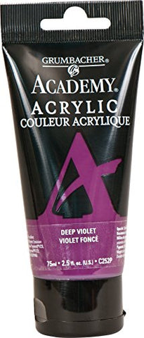 Grumbacher Academy Acrylic Paint, 75ml/2.5 Ounce Plastic Tube, Deep Violet (C252P)