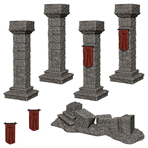 WizKids Deep Cuts Unpainted Miniatures Terrain: Wave 11: Pillars & Banners