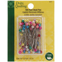 Dritz 3037 Long Pearlized Pins, 1-1/2-Inch, Assorted Colors (100-Count)