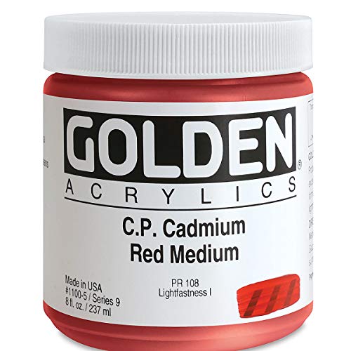 8 Oz Heavy Acrylic Body Color Paint Color: Cadmium Red Medium