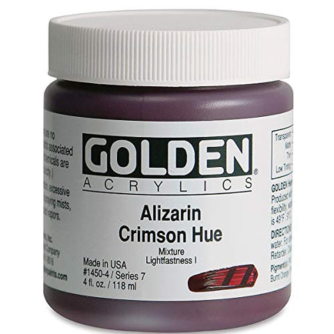 4 Oz Heavy Body Historical Hue Acrylic Paint Color: Alizarin Crimson Hue