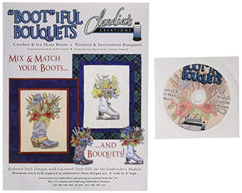 Bootiful Bouquets Cowboy Ice Skate Designs for The Embroidery Machine by Claudia's Creations