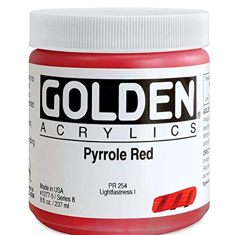 Golden Heavy Body Acrylic - Pyrrole Red 8oz jar
