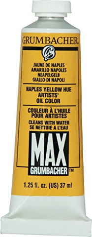 Grumbacher Max Water Miscible Oil Paint, 37ml/1.25 oz, Naples Yellow Hue