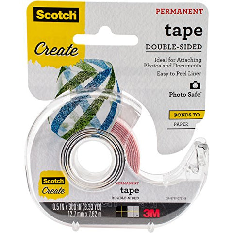 3M Scotch Scrapbooking Tape Double Sided .5 inch x 300 inch 002-3M (2-Pack)