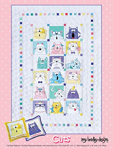 Amy Bradley Designs Cats Quilt Pattern, Multicolored