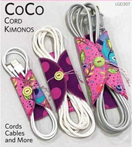 Lazy Girl Designs Pattern - Coco Cord Kimonos - Make Cute Wraps in Three Sizes for Your Cords, Cables, and More!