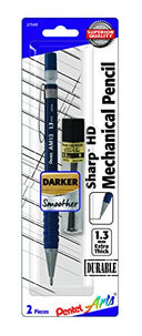 Pentel Arts Sharp HD Mechanical Pencil (1.3mm), Dark Blue Barrel, (1) Super Hi-Polymer Lead Refill (AM13PABP)