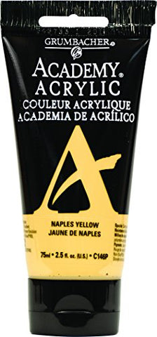 Grumbacher Academy Acrylic Paint, 75ml/2.5 Ounce Plastic Tube, Naples Yellow (C146P)