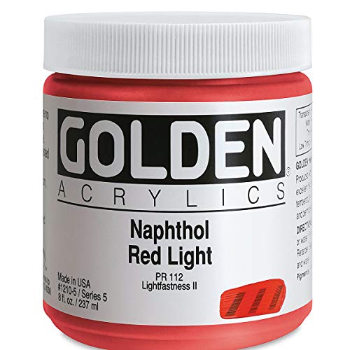 Golden Heavy Body Acrylic - Naphthol Red Light 8oz jar