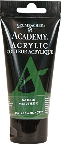 Grumbacher Academy Acrylic Paint, 75ml/2.5 Ounce Plastic Tube, Sap Green (C187P)