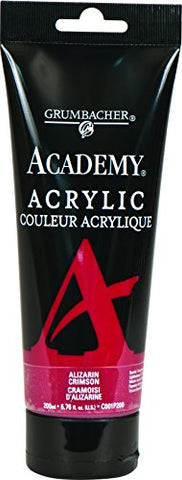 Grumbacher Academy Acrylic Paint, 200ml/6.8 oz. Plastic Tube, Alizarin Crimson (C001P200)