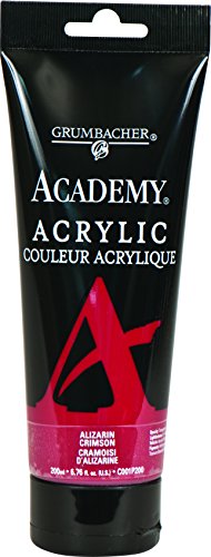 Grumbacher Academy Acrylic Paint, 200ml/6.8 oz. Plastic Tube, Alizarin Crimson (C001P200)