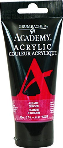 Grumbacher Academy Acrylic Paint, 75ml/2.5 Ounce Plastic Tube, Alizarin Crimson (C001P)