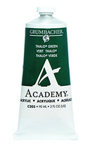 Grumbacher Academy Acrylic Paint, 90ml/3 oz Metal Tube, Thalo Green (Blue Shade)