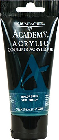 Grumbacher Academy Acrylic Paint, 75ml/2.5 Ounce Plastic Tube, Thalo Green (Blue Shade) (C205P)