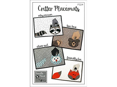 Vanilla House Critter Placemats Ptrn