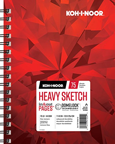 Koh-I-Noor Heavy Sketching Bright White Paper Pad, In and Out Pages, 70lb, 114 GSM, 7 x 10