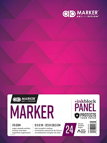 Chartpak AD Marker Paper Pad with Ink Block Panel, 175 GSM, 9 x 12