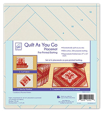 June Tailor, Inc. Go Plcmt Casb Quilt by number printed batting finished size of one placemat - 8 1/2