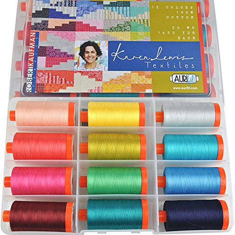 Karen Lewis Textiles Aurifil Thread Kit 12 Large Spools 50 Weight KL50KL12