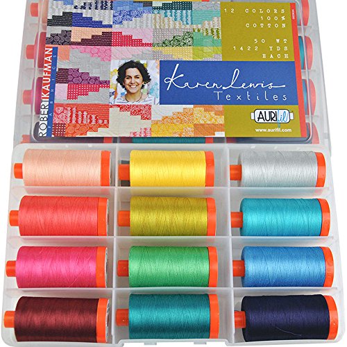 Karen Lewis Textiles Aurifil Thread Kit 12 Large Spools 50 Weight KL50KL12